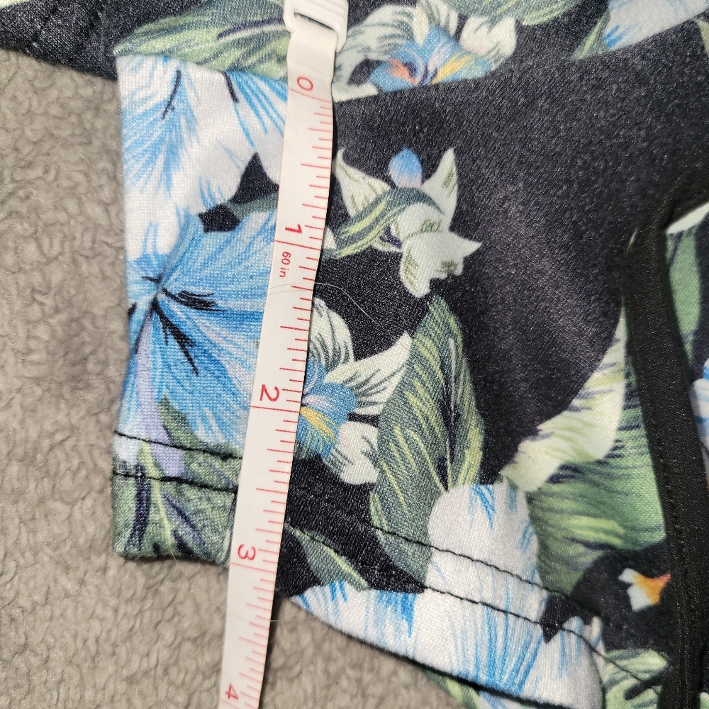 Black Pajama Top with Tropical Floral Shorts - Picture 6 of 8